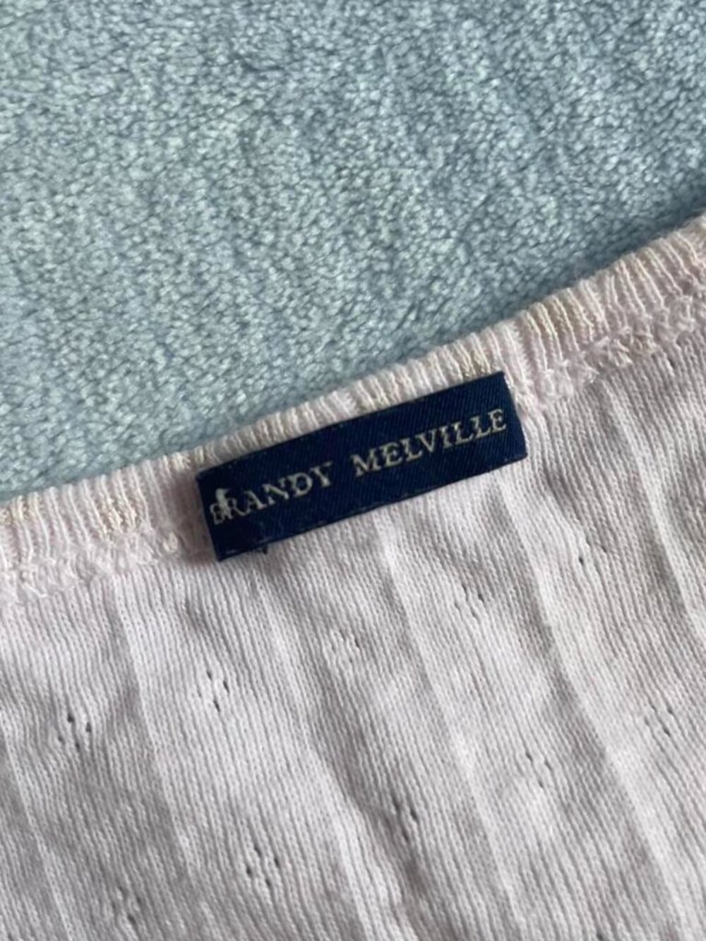 Brandy Melville Women's Pink and Cream Blouse - Picture 2 of 5